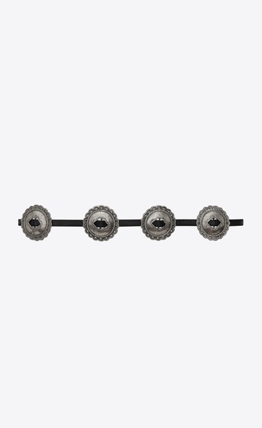 Western-style belt with conchos in smooth leather